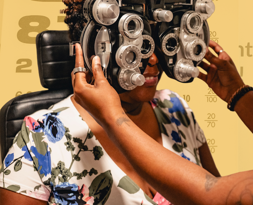 EEC_WhenDoINeed_October2025_V1_1080X1350 Patient receiving eye exam at Envision Eyecare in Asheville, NC